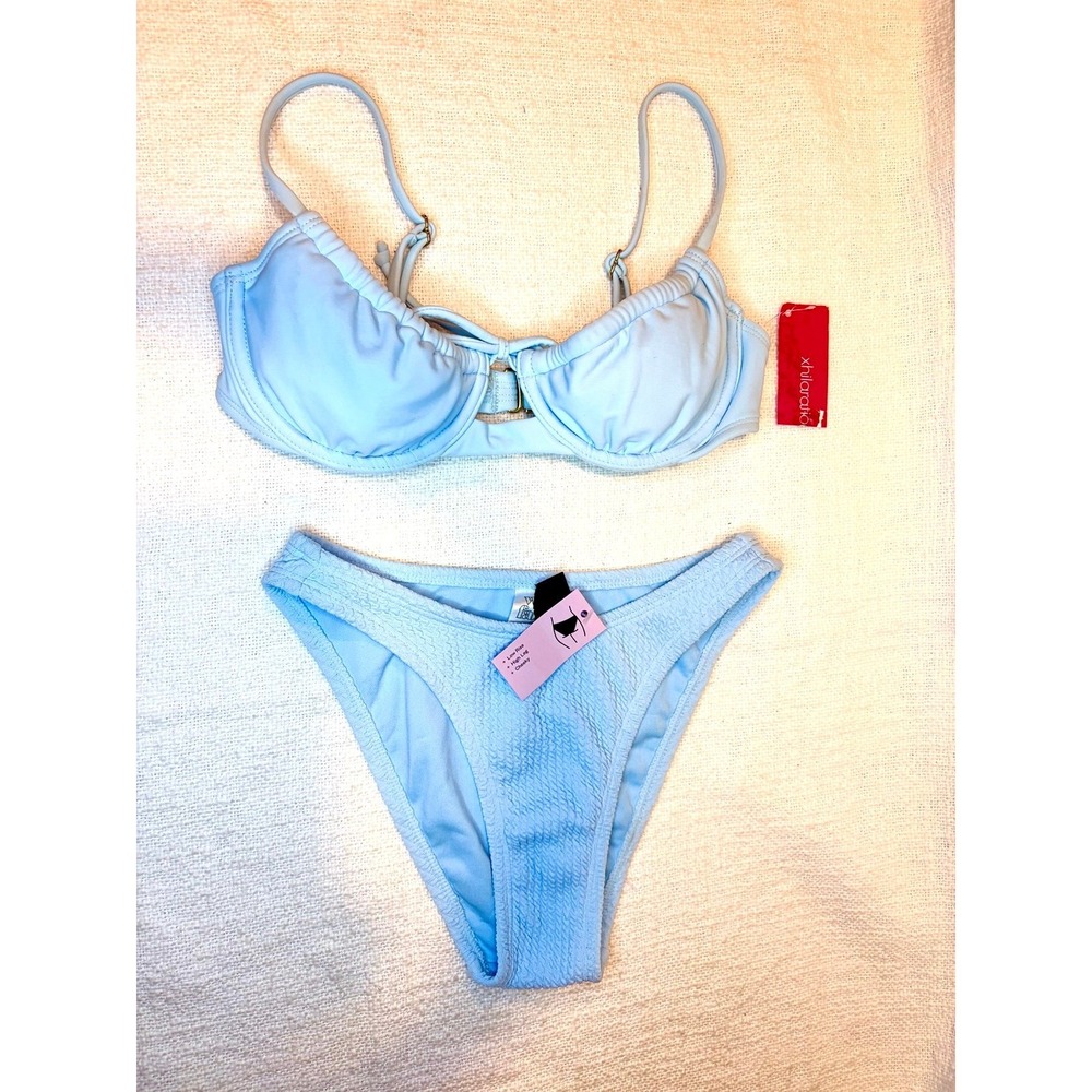 NWT  Shirred Underwire Bikini & Smocked Low Rise Cheeky Bikini